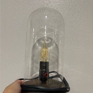 2 Glass Dome Table Lamp with Black Base